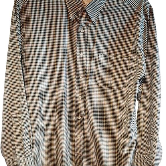 Viyella Mens Checked Long-Sleeve Button-Down Shirt L 80% Cotton 20% Wool Plaid - Picture 1 of 7